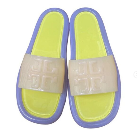 Tory Burch Sandals Bubble Slides Jelly Cloud Purple & Neon SZ 11 NEW WITH BOX! - Picture 5 of 11